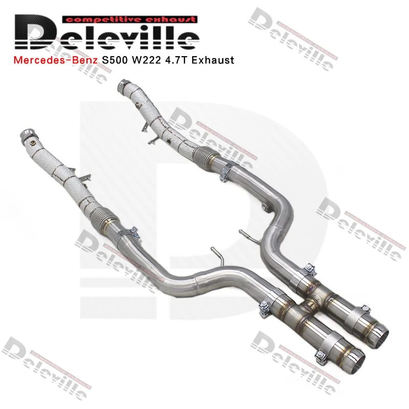 Фото Выхлопная труба OBM 304 из нержавеющей стали для Mercedes-Benz S500 W222 4.7T 2014-2020, свободнопоточная, для системы выхлопа автомобиля. №4