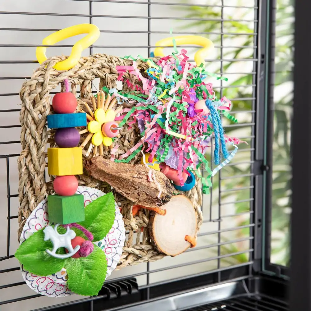 

Enrichment Bird Toys for Mental Physical Stimulation Bird Toys for Exercise Entertainment Parrot Chewing Toys Fun for Bird