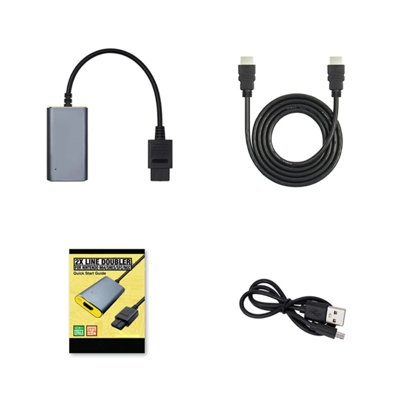 

HDMI-compatible Adapter 2X LineDoubler Compatible withN64/NGC/SNESRetro Gaming Console S-video/Composite 480p Adapter