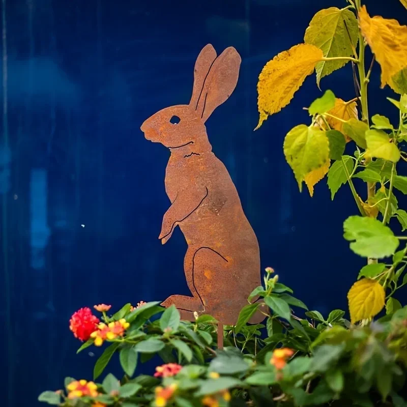 Очаровательный деревенский металлический декор в виде кролика – добавление