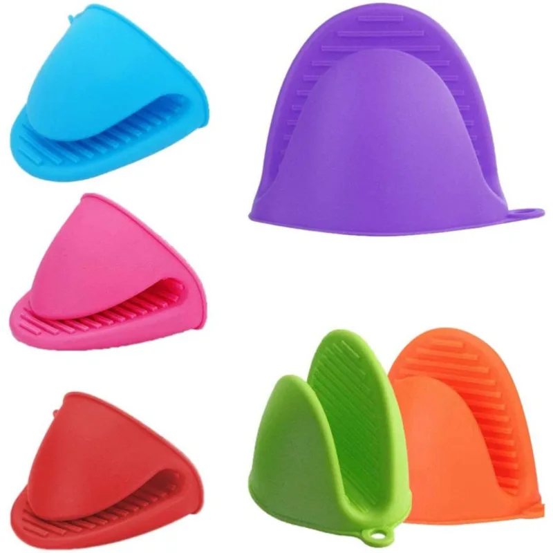 

6 Pieces Silicone Heat Resistant Cooking Pinch Mitts Mini Oven Mitts Microwave Oven Hand Clip Baking Gloves Cooking Pinch