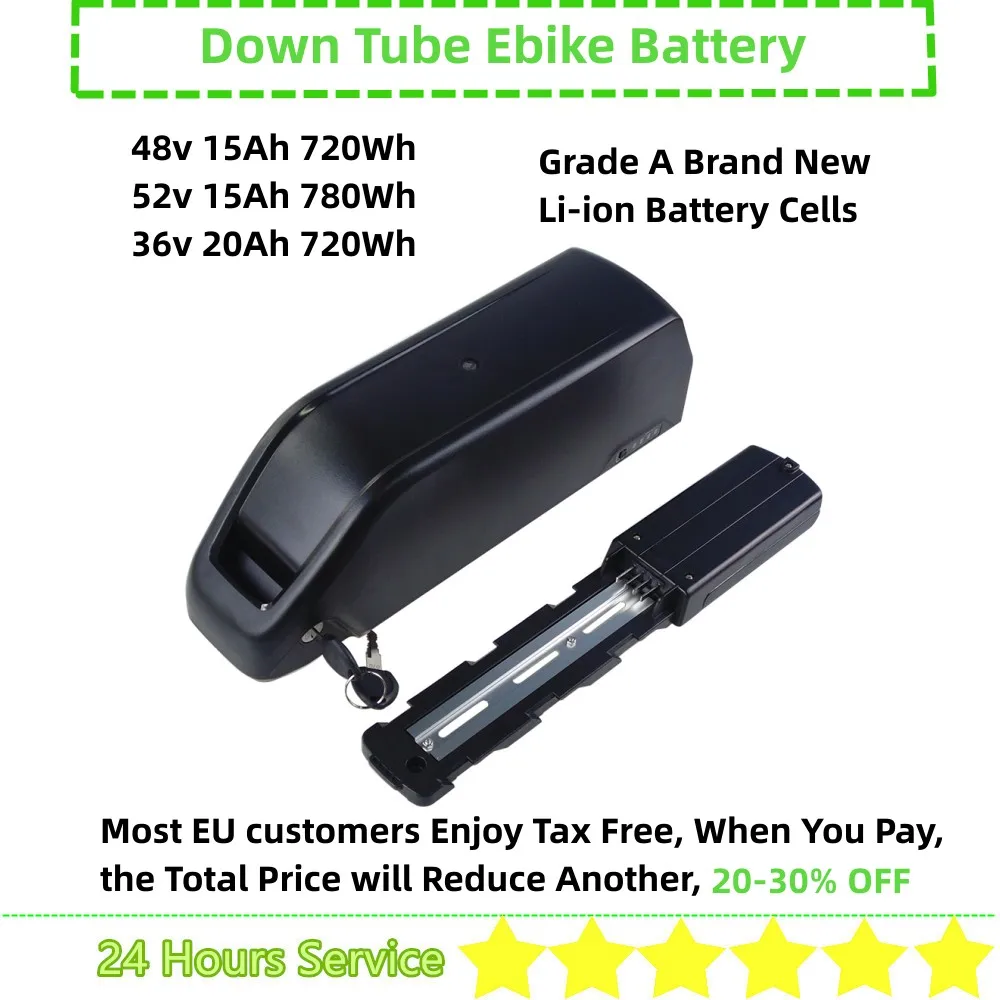 Аккумуляторная батарея для электровелосипеда, 48 В, 15 А/ч, 52 в, 15 А/ч, 36 В, 20 А/ч, 20 А/ч, 30 А, BMS, 250 Вт, 500 Вт, 750 Вт, 1000 Вт