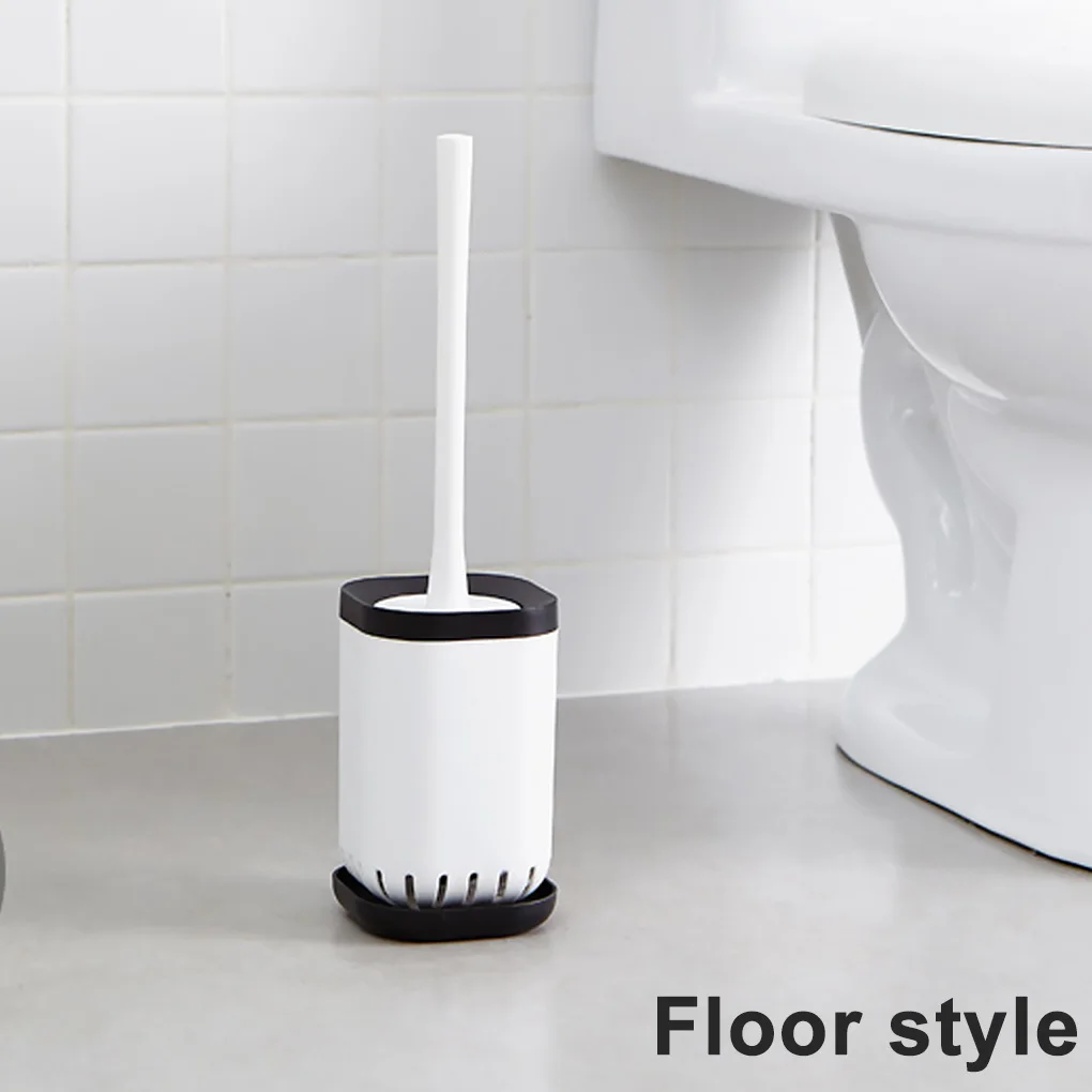 

1 Set Toilet Brush Toilet Brush Holder Floor Standing Wall Mounted Toilet Cleaning Brush Household Bathroom Cleaning Kit