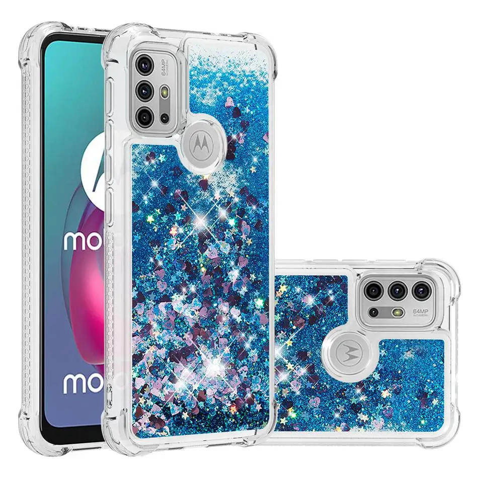 

Glitter Liquid Quicksand Phone Case For Motorola Moto G Stylus Edge E7 E6 G100 G30 G20 G10 Power G9 Plus Shockproof Cover Funda