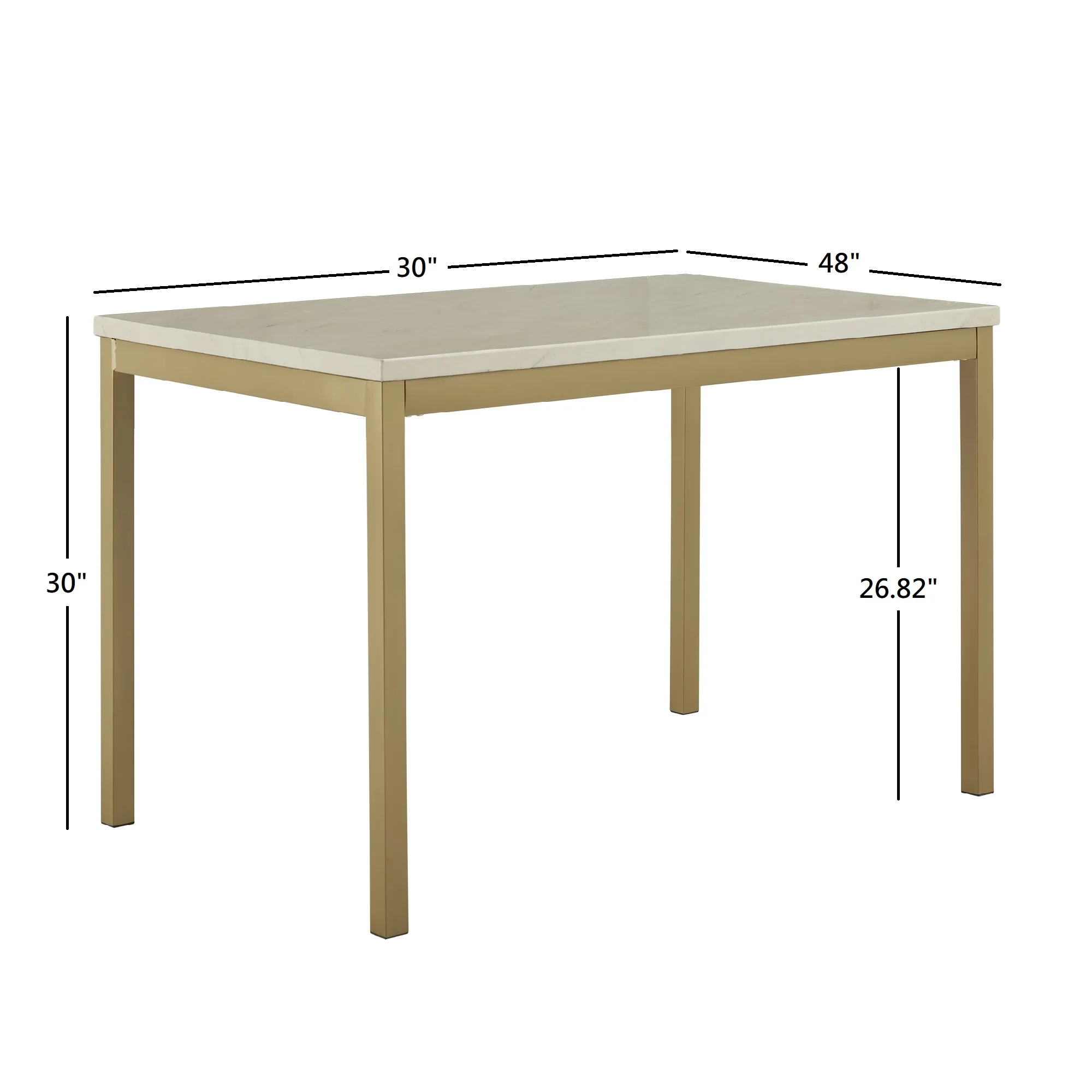 

Declan Black Finish Frame with Faux Marble To 48" Dining Table