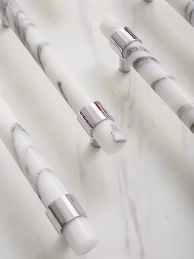 

Латунные ручки для шкафов из мрамора, белые/черные