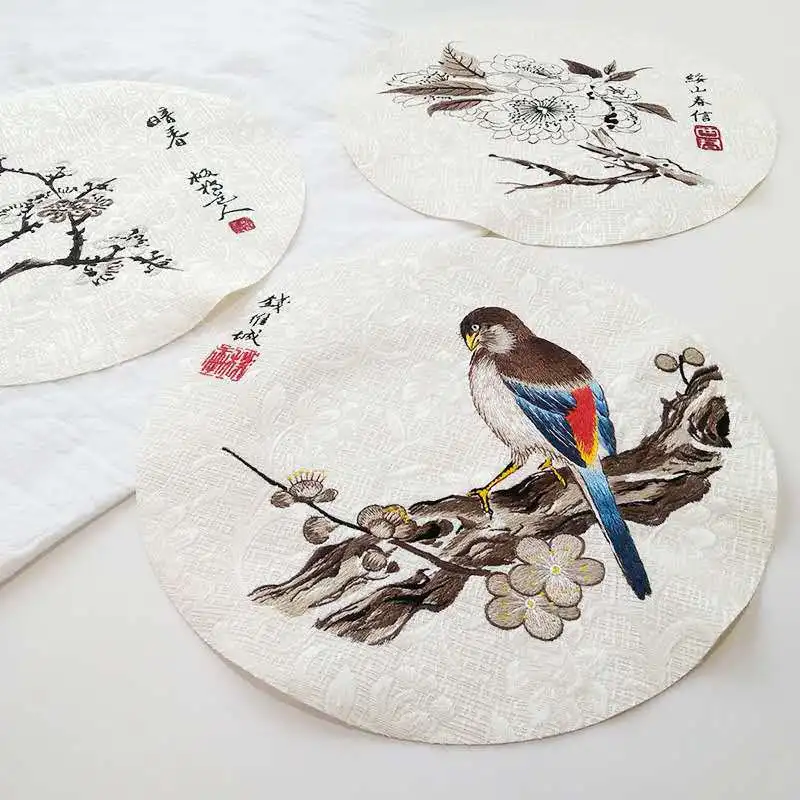 

10pcs/lot Sew Large Embroidery Patch Bird Flower Branch Magpie Plum Happiness Cheongsam Dress Clothing Decoration Diy Applique