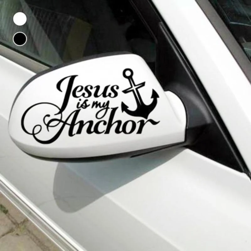 

1PC Lovely Accessories Lovely Jesus Car Styling Personality Sticker My Anchor Is Funny Car Sticker Accessories Rearview Mirror