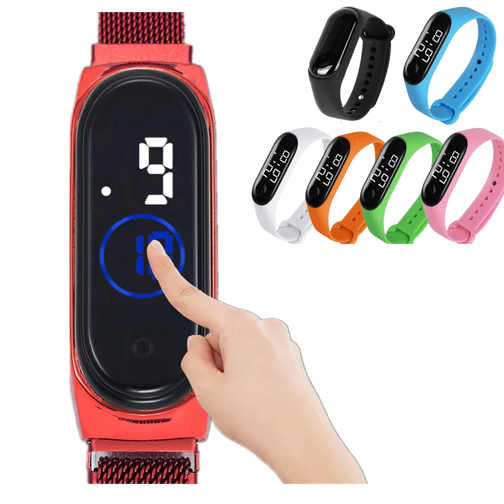 

Unisex Sport Digital Watch Electronic LED Silicone Wristwatch For Android IOS Fitness Yoga Bracelets Watches Children Clocks