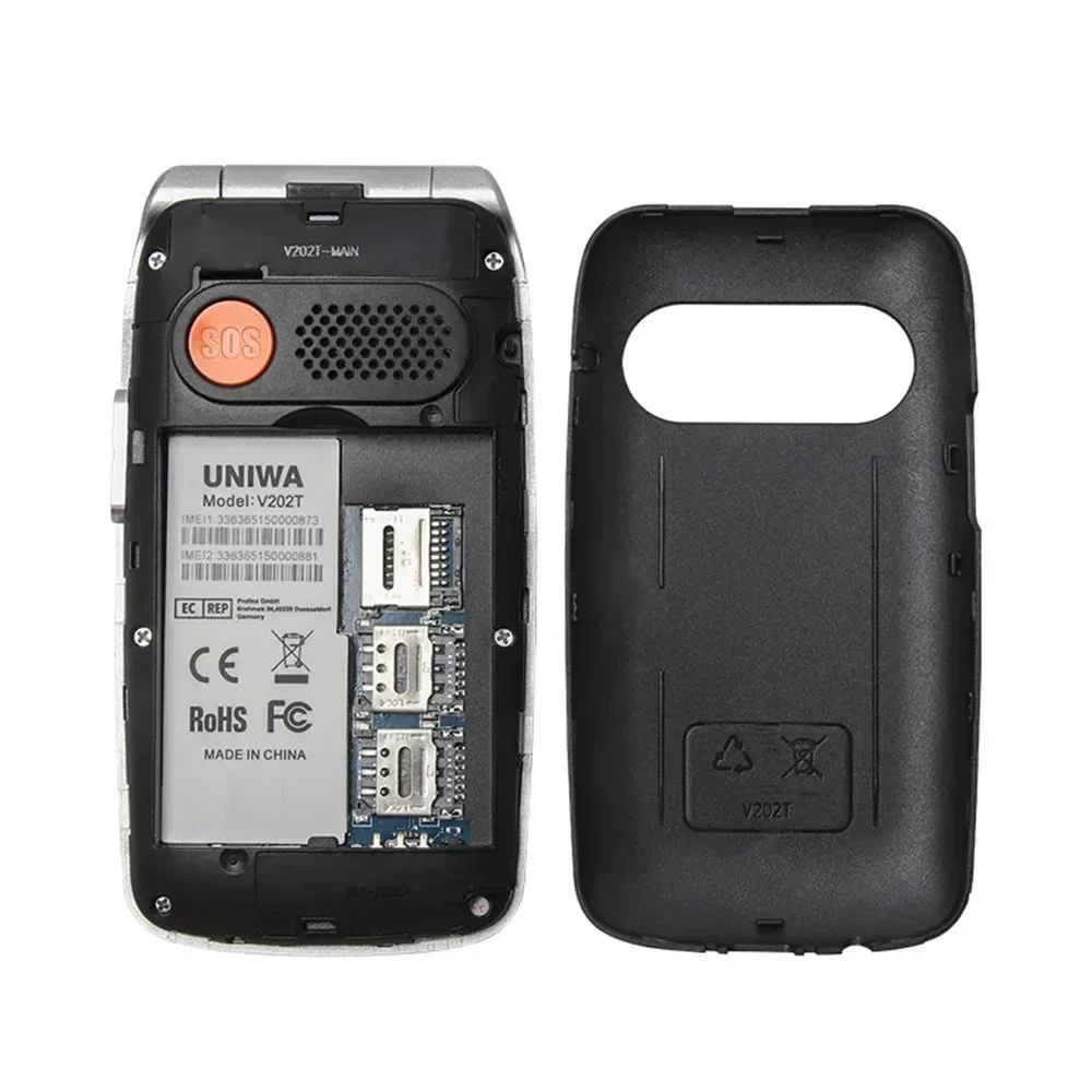 UNIWA V202T 4G Телефон с двойным экраном большая кнопка раскладной мобильный телефон