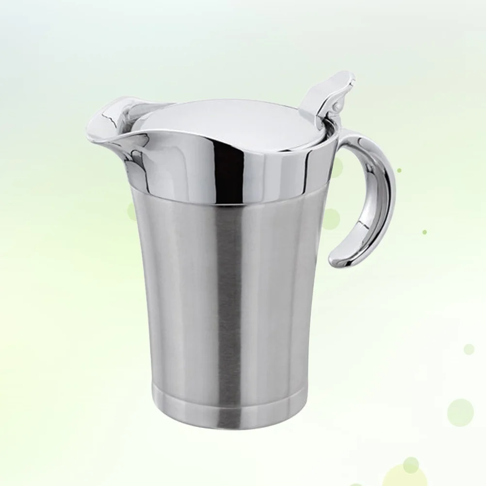 

Oil Dispenser Bottle Vinegar Olive Container Stainless Steel Gravy Boat Sauce Pot Bottles Kitchencruet Pourer Cooking Lid