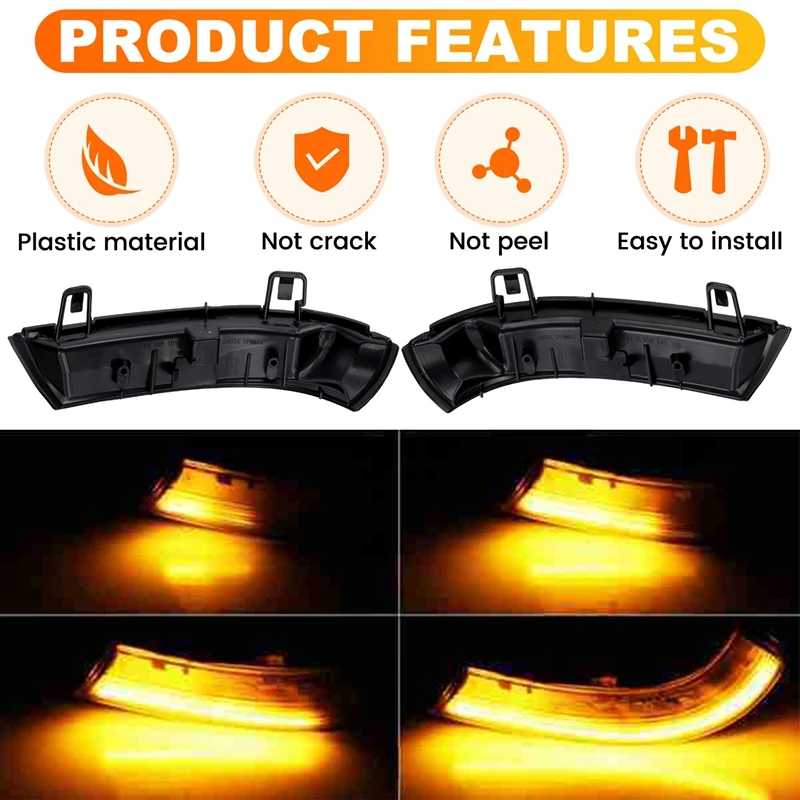 2Pcs Dynamic Blinker For VW Golf 5 Jetta Mk5 Passat B5.5 B6 Eos LED Turn Signal Mirror Indicator Light