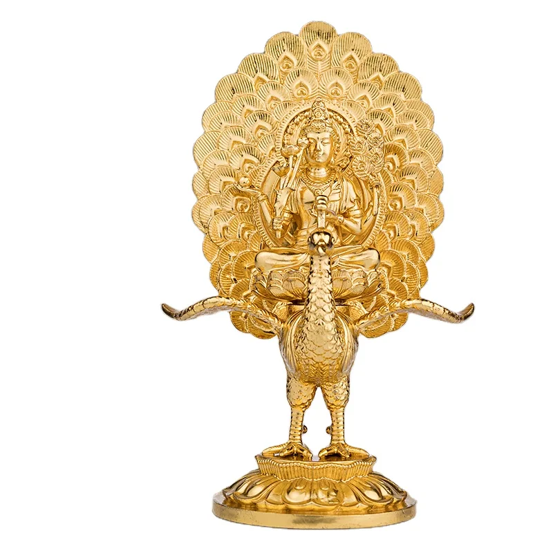 

Pure copper gilded peacock Daming King immovable Ming King Buddha Peacock King