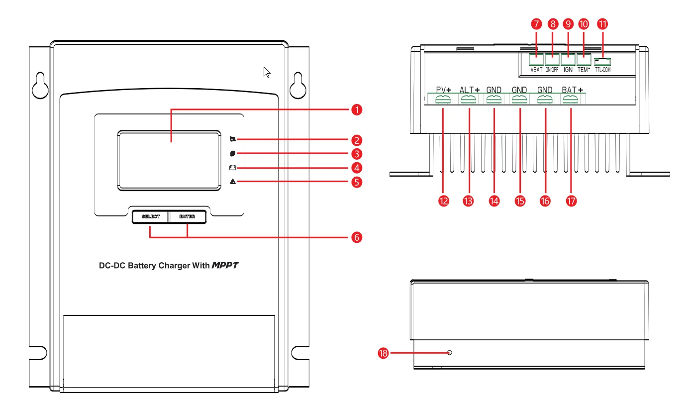SRNE PV Макс. вход 50 В постоянного тока 12 30 А MPPT Контроллер заряда солнечной панели