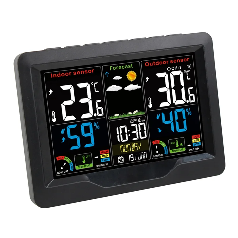 

Weather Station Digital Thermometer Outdoor Temperature Humidity Alarm Clock Wireless Sensor Low Temperature Home