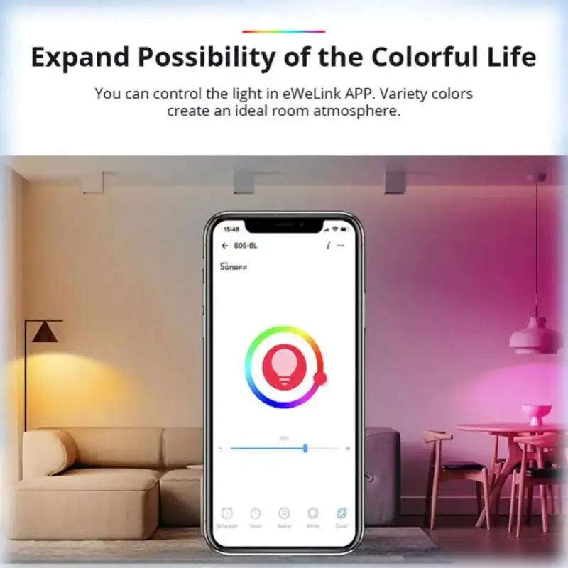 Умная светодиодная лампочка E27/E26 RGBCW с регулируемой яркостью