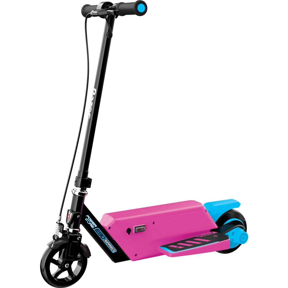 Купи US Stock Electric Scooter for Kids, Up to 10 MPH, Rear Wheel Drive, Pink, Blue and Black Foldable Electric Skateboards Scooter за 7,980 рублей в магазине AliExpress