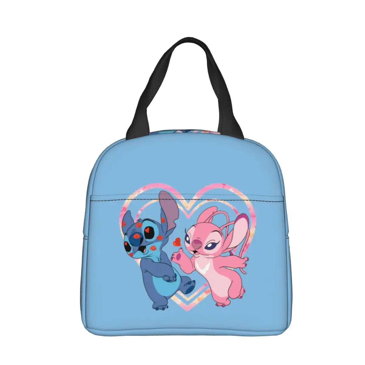 Милая изолированная сумка для ланча с изображением Стича и ангела Термосумка