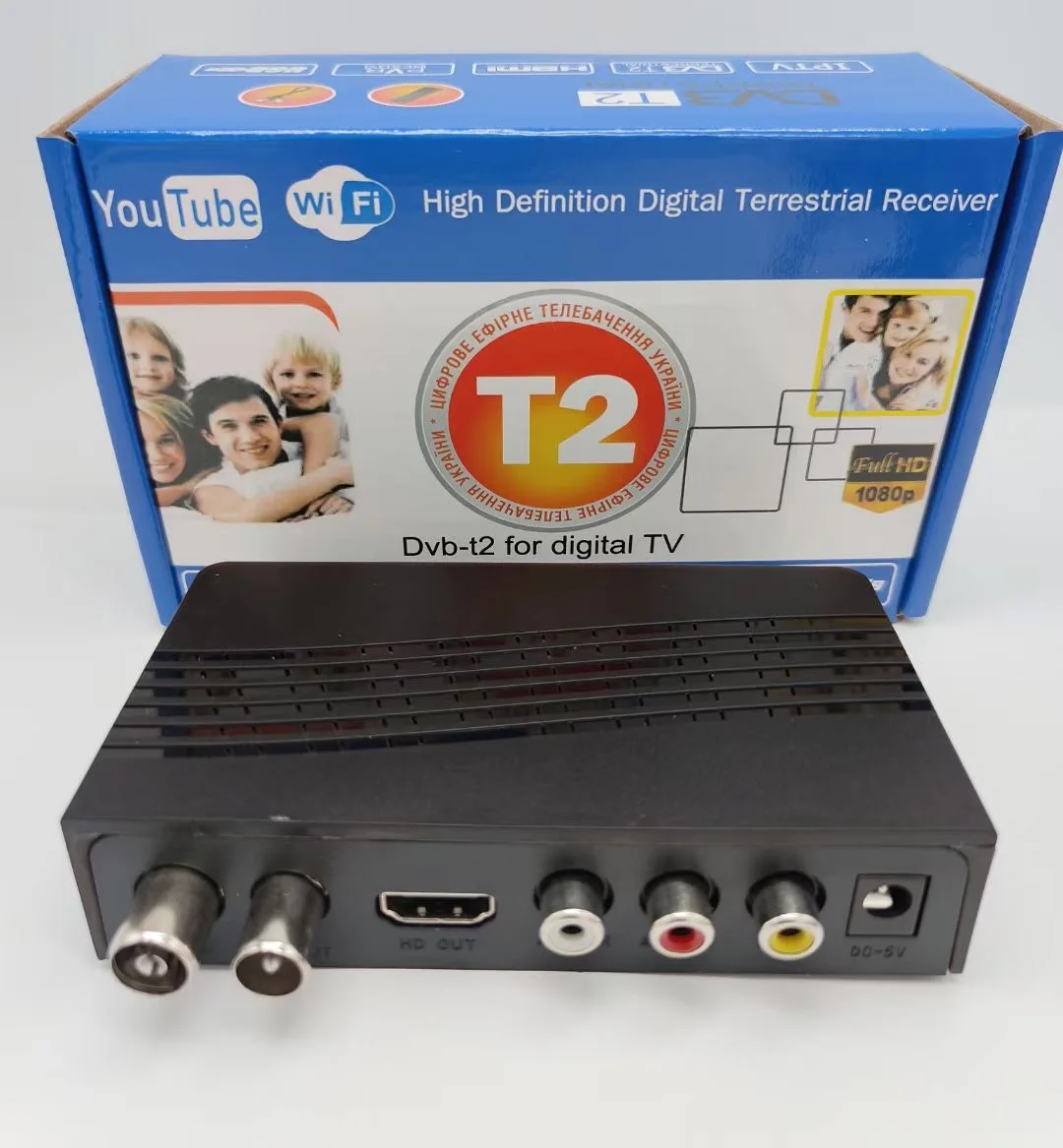 Фото DVB-T2 Приемник спутникового телевидения HD Приемник цифрового телевидения Декодер H.264 поддерживает WIFI для Индонезии, России, спутникового ТВ-приемника №1
