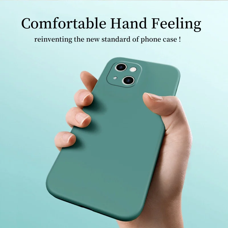 Чехол для телефона из жидкого силикона iPhone 14ProMax чистый цвет прямой край iphone14