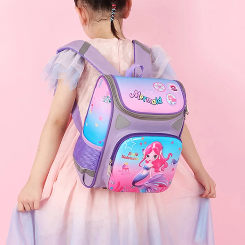 Children Anime Small Backpacks 3D Hard Shell Princess Girl Mermaid Unicorn Boy Dinosaur Kindergarten Students Cartoon Schoolbags