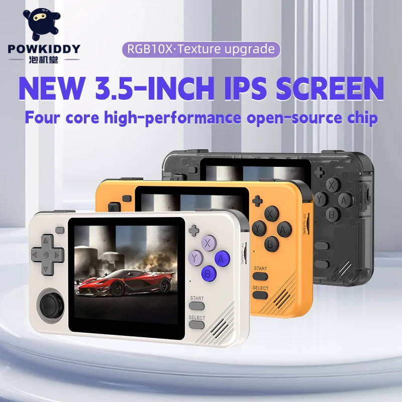 Портативная игровая консоль Powkiddy RGB10X с джойстиком ретро аркадный стиль