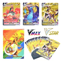 new 55pcs pokemon card 10000hp arceus charizard pikachu set letter english spanish vstar vmax anime game collection cards gift