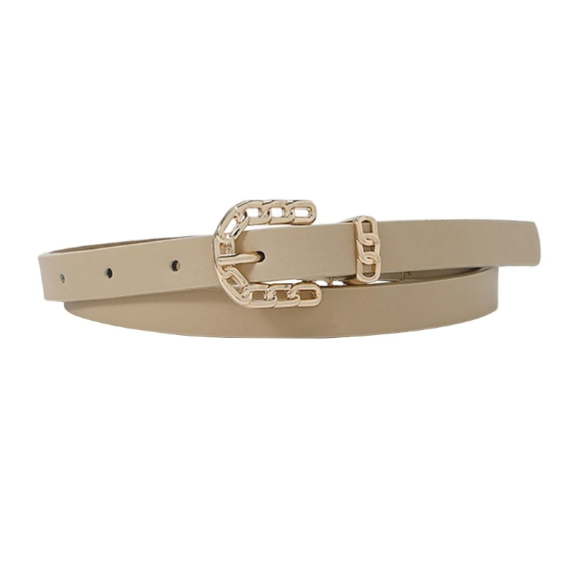 

Cowgirl Skinny Belts for Jeans Vintage Buckle Belt for Y2K-Girls Hip-Hop 57BD