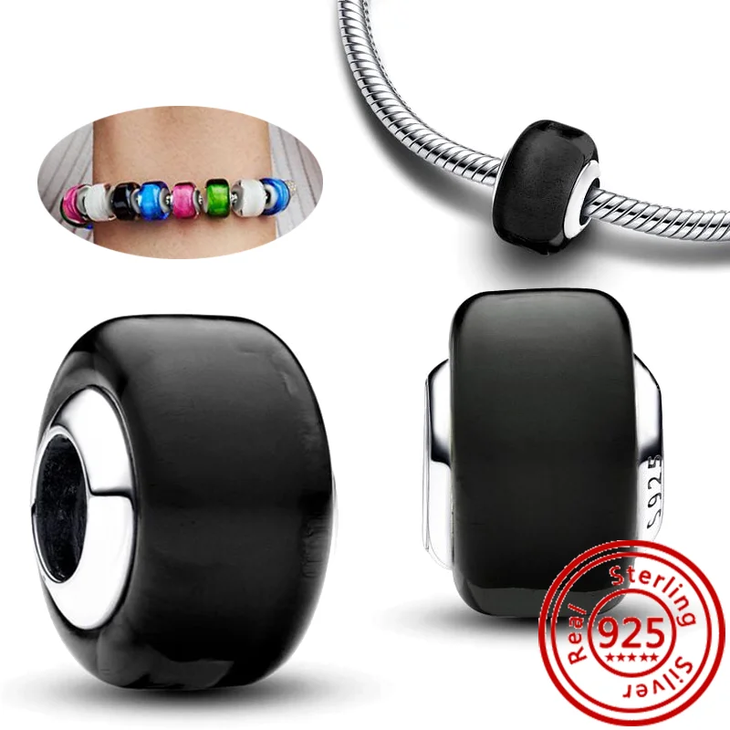 Бусины-шармы из серебра 925 пробы с муранским стеклом