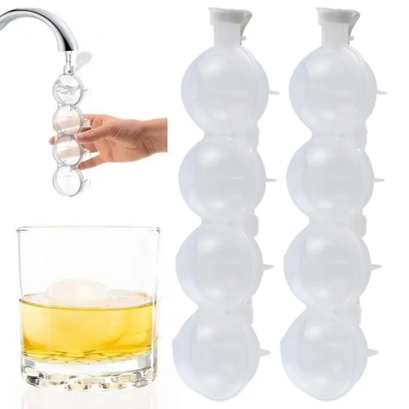 

2/4/5PCS Ice Hockey Mold Articles 4 Hole Ice Box Round Whisky Cocktail Vodka Ball Ice Mould Kitchen Accessories Tools