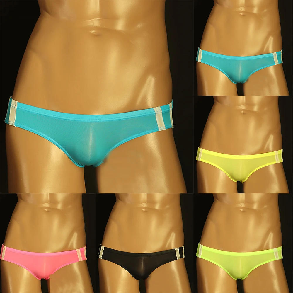 

Mens Sexy G-String Low Waist Briefs T-Back Panties Comfortable Breathable Seamless Underwear Ice Silk Thong Lingerie