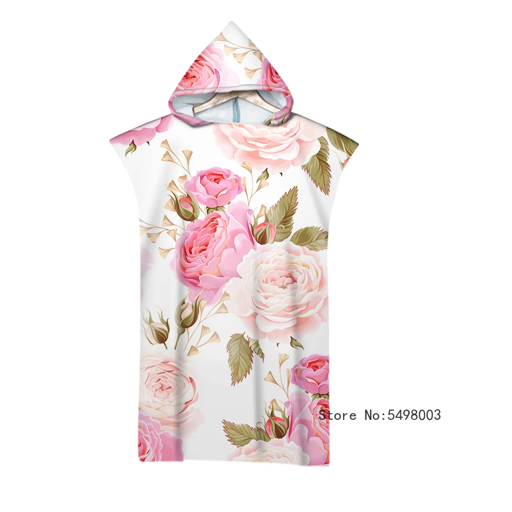 

Пляжное полотенце с капюшоном и цветочным принтом для девочек