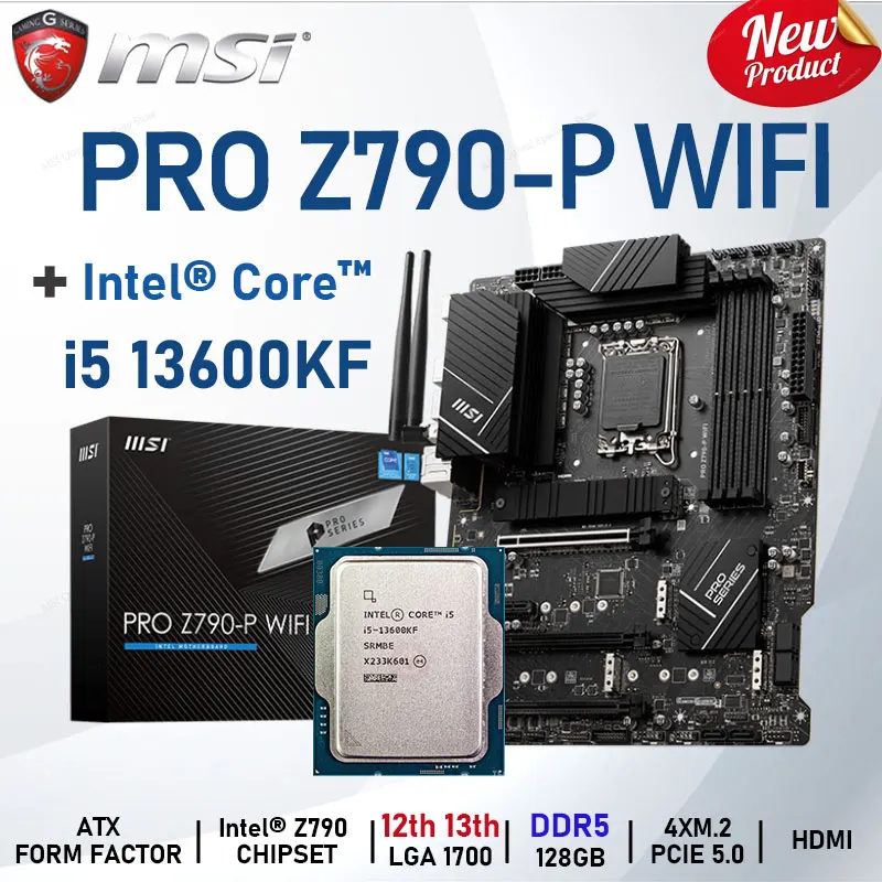 

Intel Core i5 13600KF Processor CPU Kit With Socket LGA 1700 MSI Motherboard PRO Z790-P WIFI DDR5+Kingston RAM DDR5 6000MHz 32GB