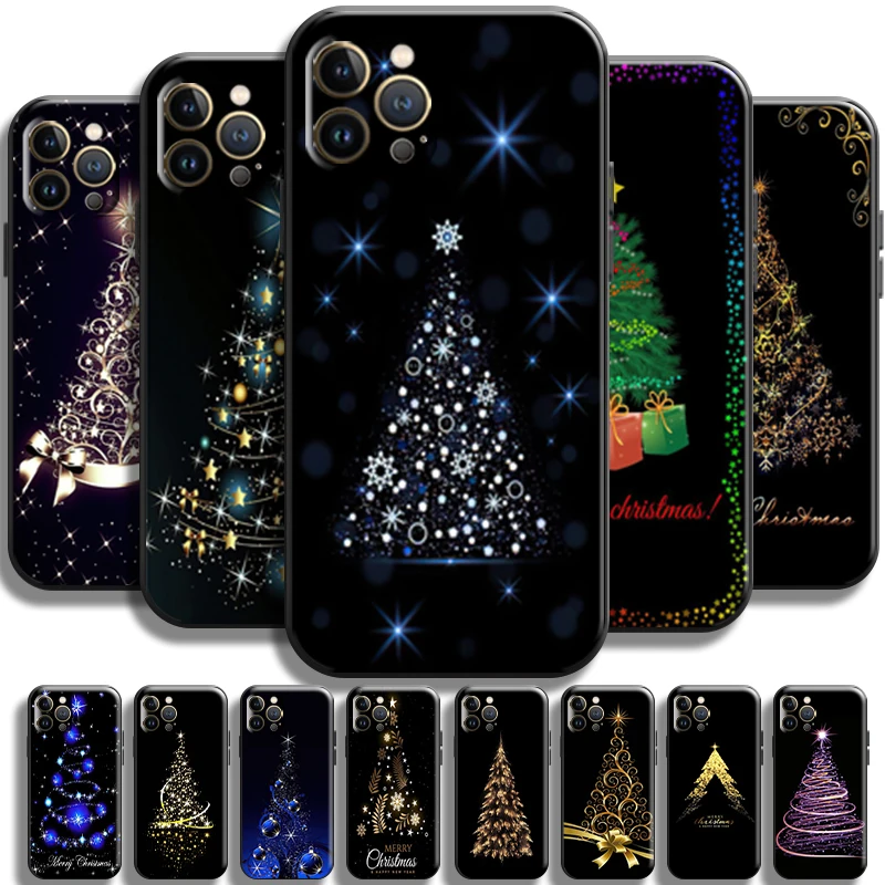 

Merry Christmas Tree Deer For iPhone 13 12 11 Pro Max Mini X XR XS Max SE 5 5s 6 6S 7 8 Plus Phone Case Coque Soft Back Cover