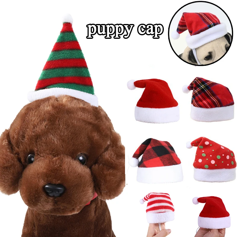 

Adjustable Pet Christmas Hat For Dogs Cats Christmas Costume Festival Pet Accessories Holiday Party Cap With Adjustable Strap