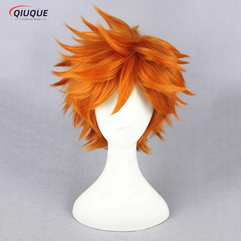 

Anime Jibaku Shounen Hanako-kun Teru Minamoto Kou Short Orange Cosplay Wig Synthetic Hair Party Wigs + Free Wig Cap