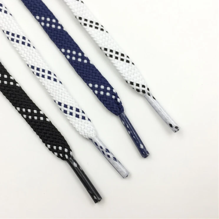 Coolstring  Japanese Style Fashion Shoelaces 0.8 cm Flat Striped Polyester Shoe Lace Classical Leisure Fabric Boot Lace
