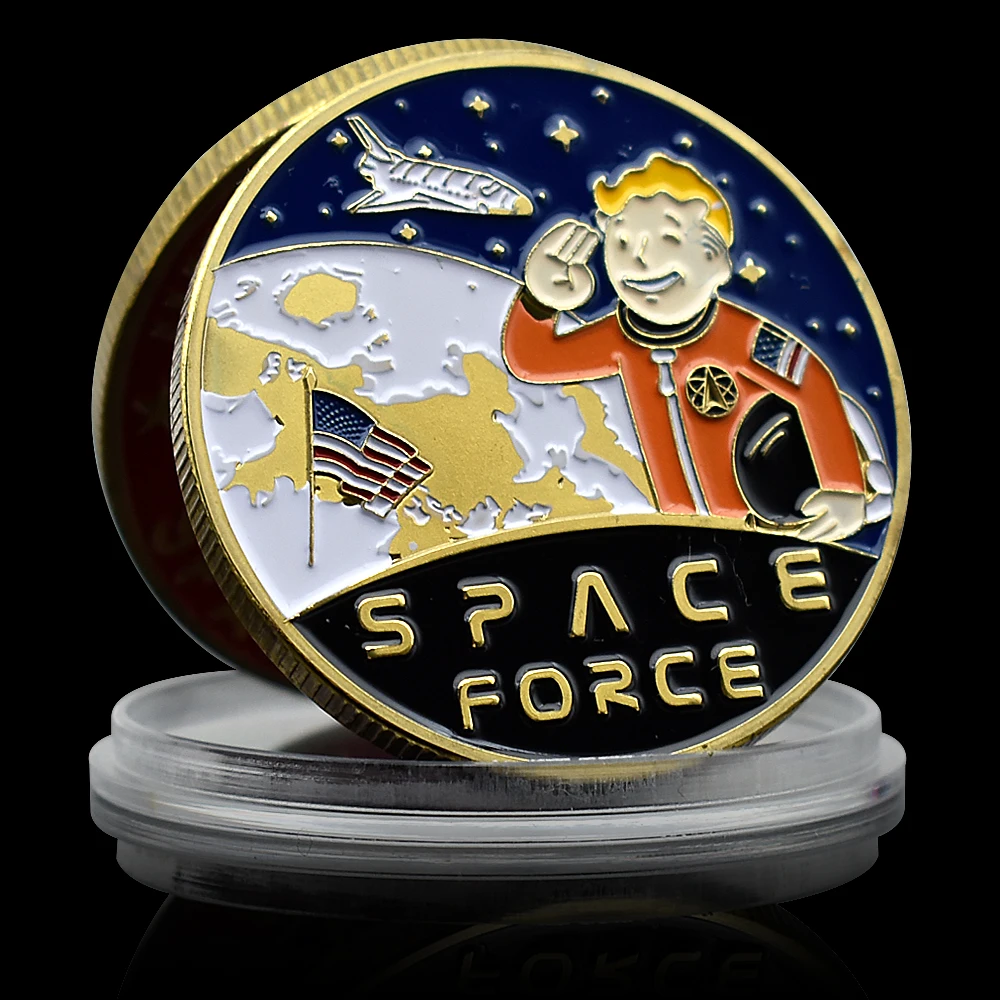 

Space Force Gold Coin Astronaut Coins Collectibles US Challenge Medal Bedroom Desktop Metal Ornament Festival Gift