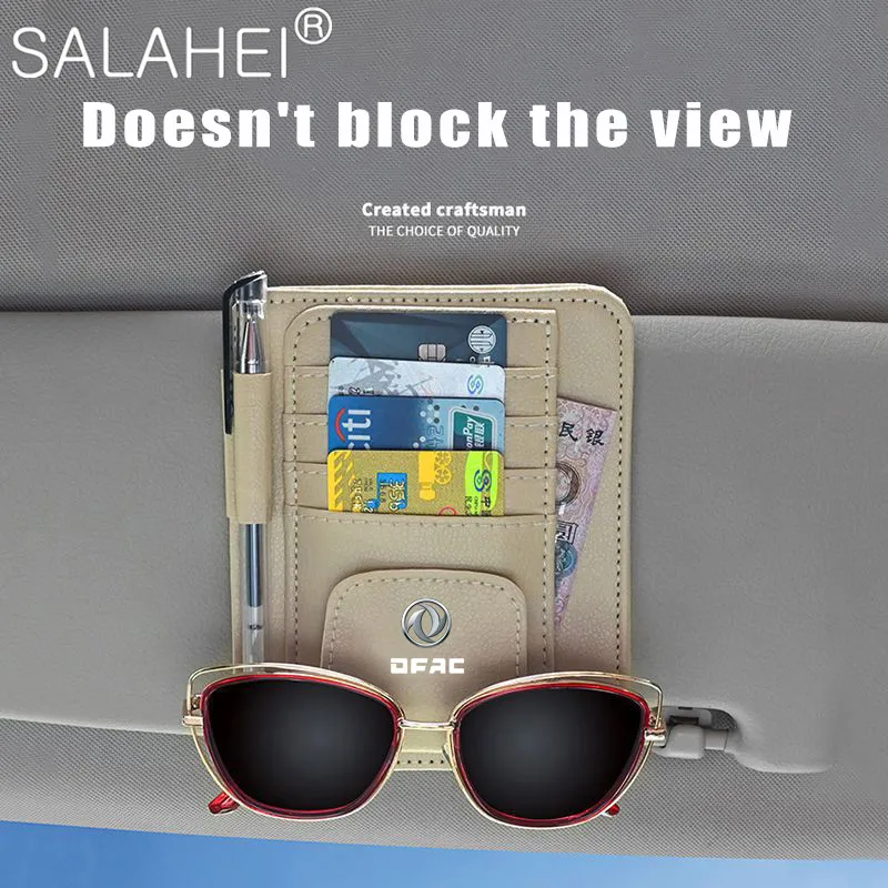 

Leather Car Sun Visor Storage Multi-Pocket Clips For Dongfeng DFM AX7 H30 S30 DFSK SX5 SX6 AX4P11 Car Interior Visor Accessories