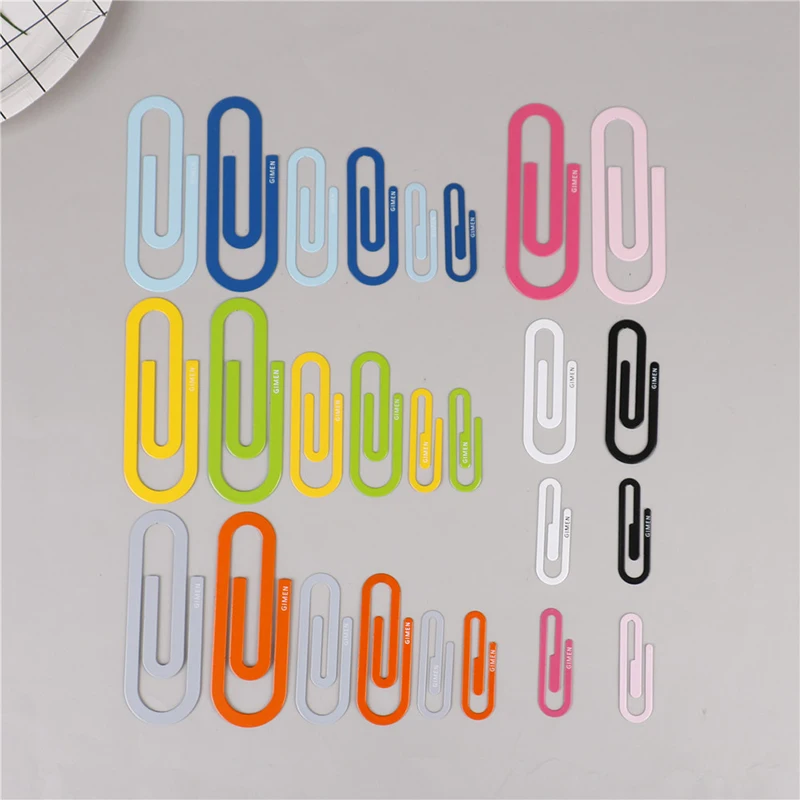 

2Pcs Cute Colorful Small Large Metal Paper Clip Bookmark Kawaii Stationery Paperclips Planner Clips Office Student School Supply