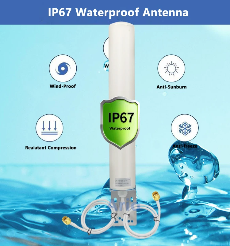 Enhance 4G LTE Antenna Omni WiFi External High Gain 18dbi Aerial IP67 Waterproof Outdoor Antenna With SMA N Male  For Router