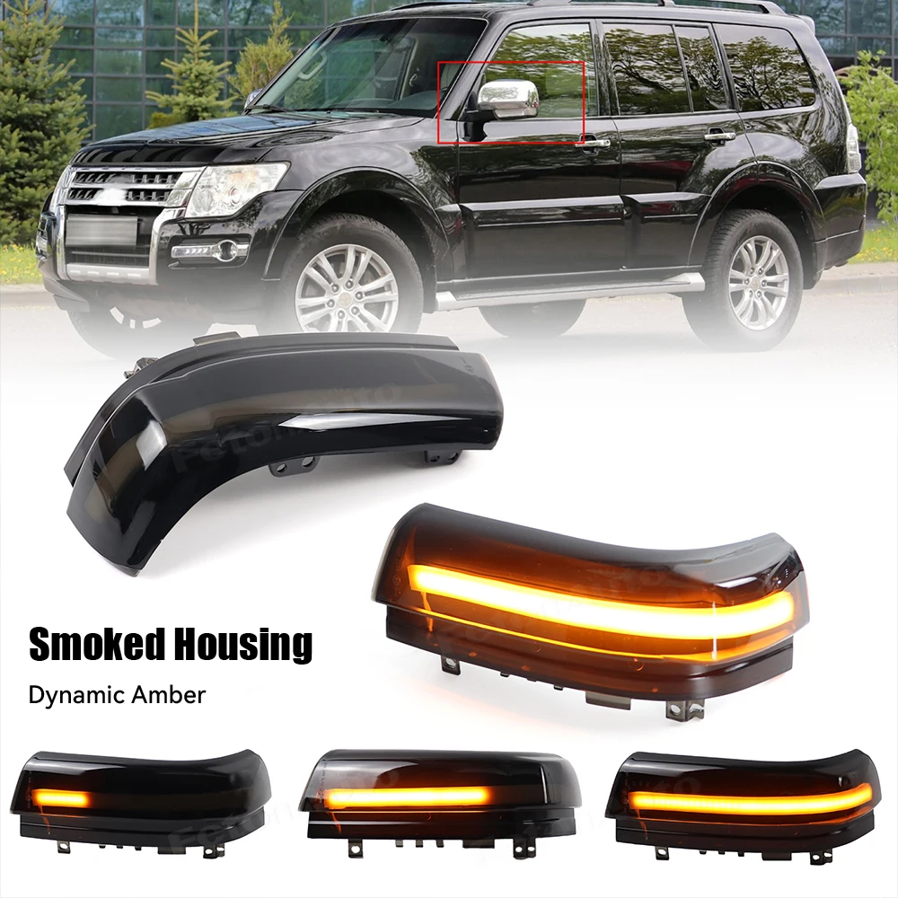 

Динамический светодиодный указатель поворота, боковой габаритный фонарь, индикатор зеркала заднего вида, мигалка для Mitsubishi Pajero V73 V77 V93 V97 2006-2019