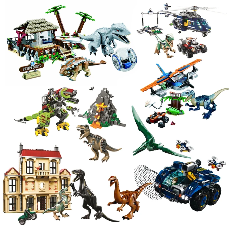 

New Jurassic Dinosaur Indominous Rex Ankylosaurus Gyro Ball Building Bricks Blocks Toy For Boy Gifts Compatible 75941 11580