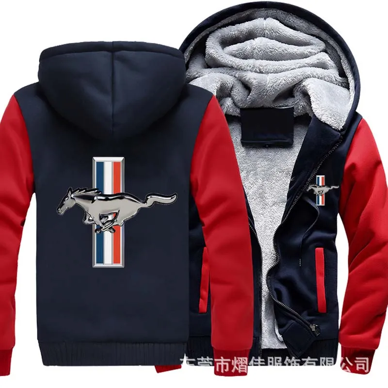 

Mustang Winter Jacket Men's Cotton Warm Hoodies Casual sweatshirt Male Thicken coats Sweatshirt top Hoodie size M~6XL