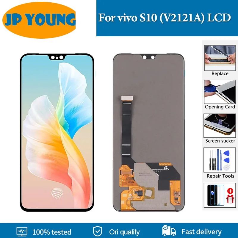 6 44 &quotAMOLED для vivo S10 V2121A ЖК-дисплей с цифровым преобразователем сенсорного экрана в
