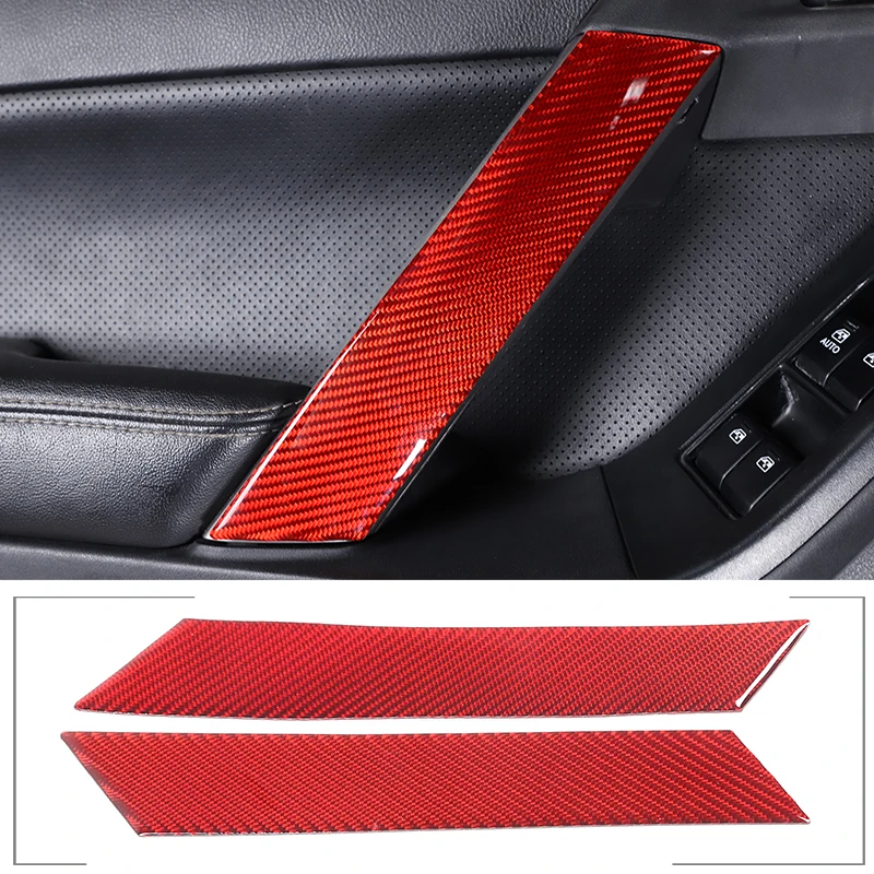 

For 2013-2018 Subaru Forester Soft Carbon Fiber Car Front Row Inner Handle Cover Sticker Interior Protection Accessories 2Pcs