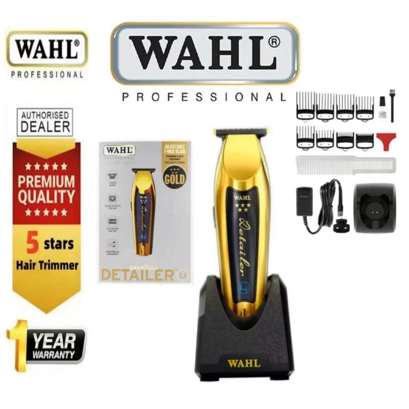 

Wahl 8148 Professional 5 Star Series Gold Cordless Magic Clip Hair Clipper/Trimmer with Stand Charger for Barbers and Stylists