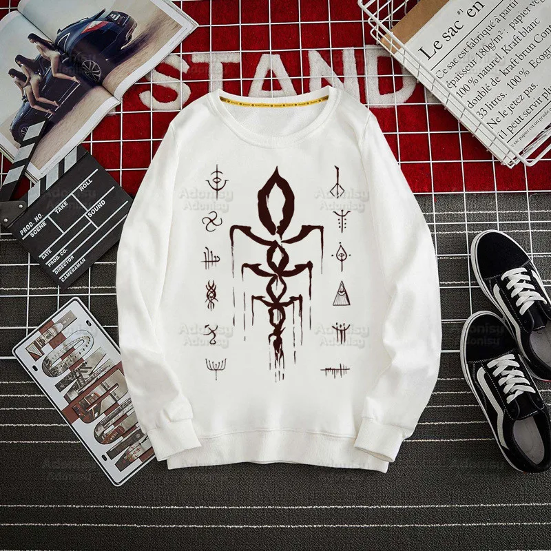 

Bloodborne Men Hoodie Autumn Hip Hop Men Sweatshirts Maria Hunter Game Hoodies Mens Marker Symbol Blood Borne Hoodie Male