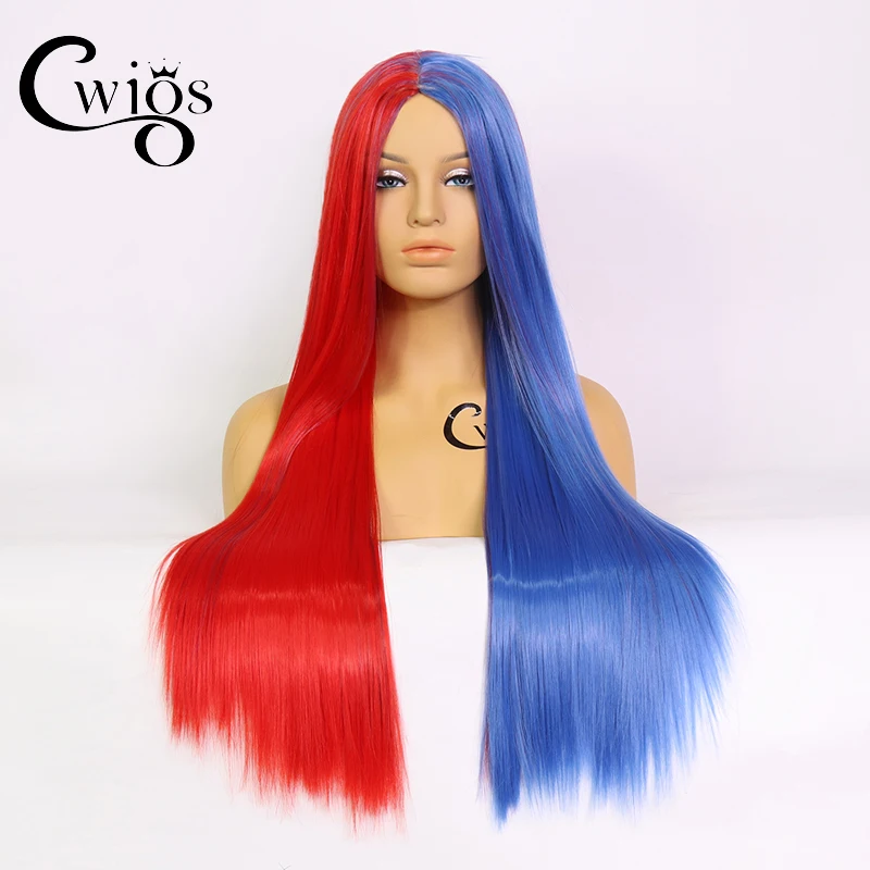 

Cwigs Machine Long Straight Synthetic Wig Machine Made Wig Synthetic Wigs for Black Women High Density Daily Wig