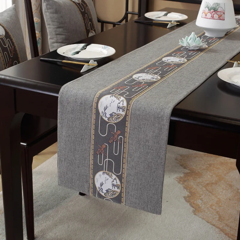 Новая Водонепроницаемая длинная скатерть в китайском стиле с цветочным рисунком